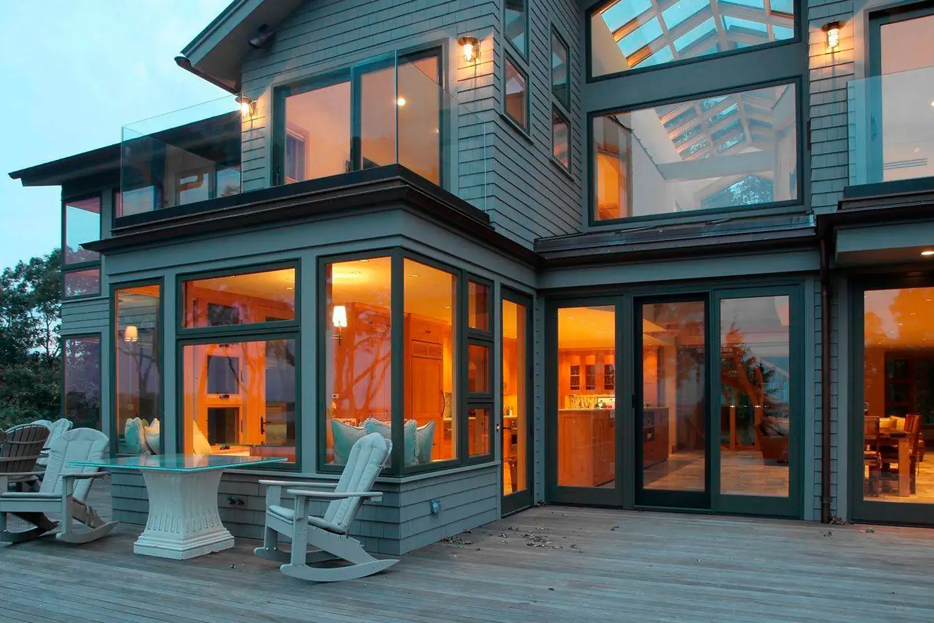 Deck and Lit Up Windows